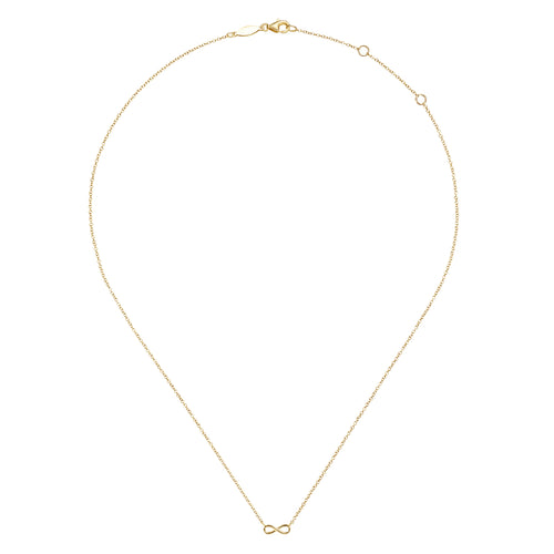 Collier avec pendentif infini en or jaune 14 carats