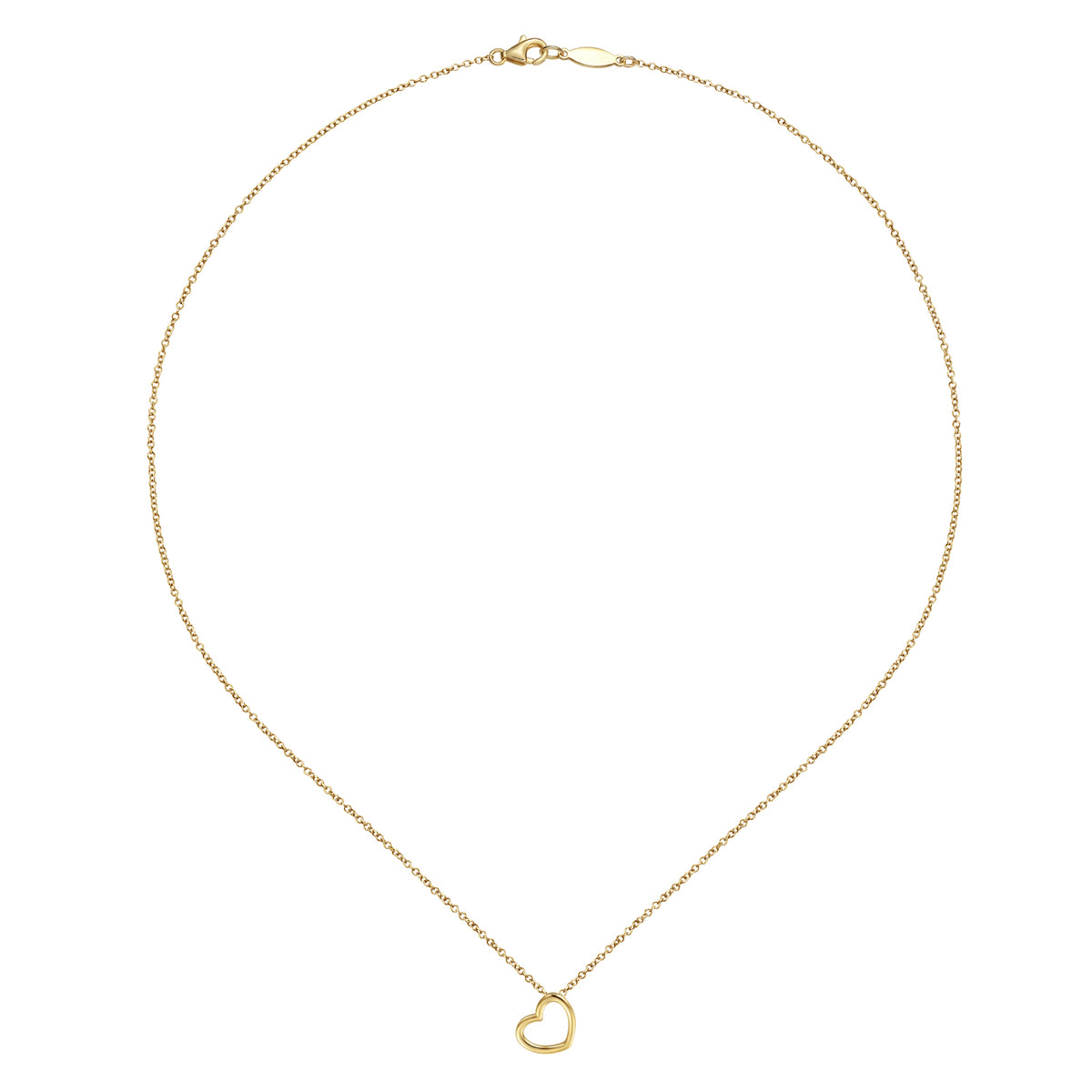 14K Yellow Gold Heart Pendant Necklace - View 2