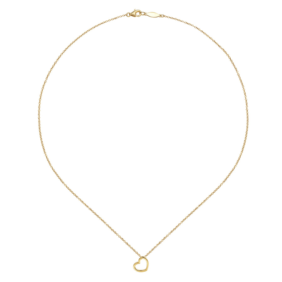 14K Yellow Gold Heart Pendant Necklace