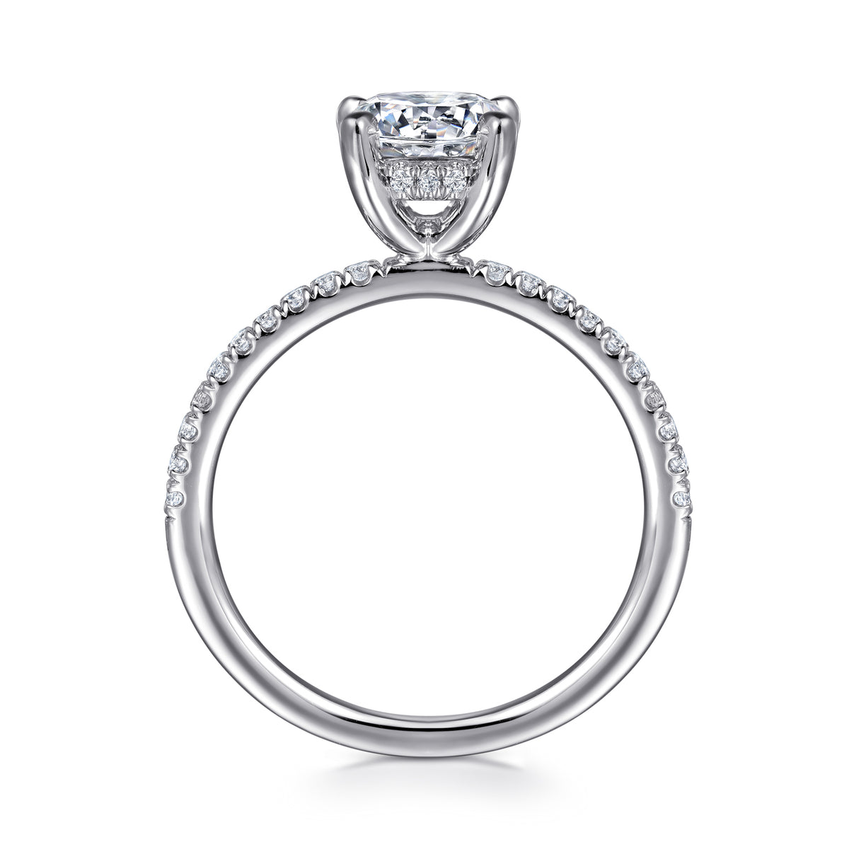 Classic 14K Gold Round Diamond Engagement Ring - 0.20 CTW - View 1