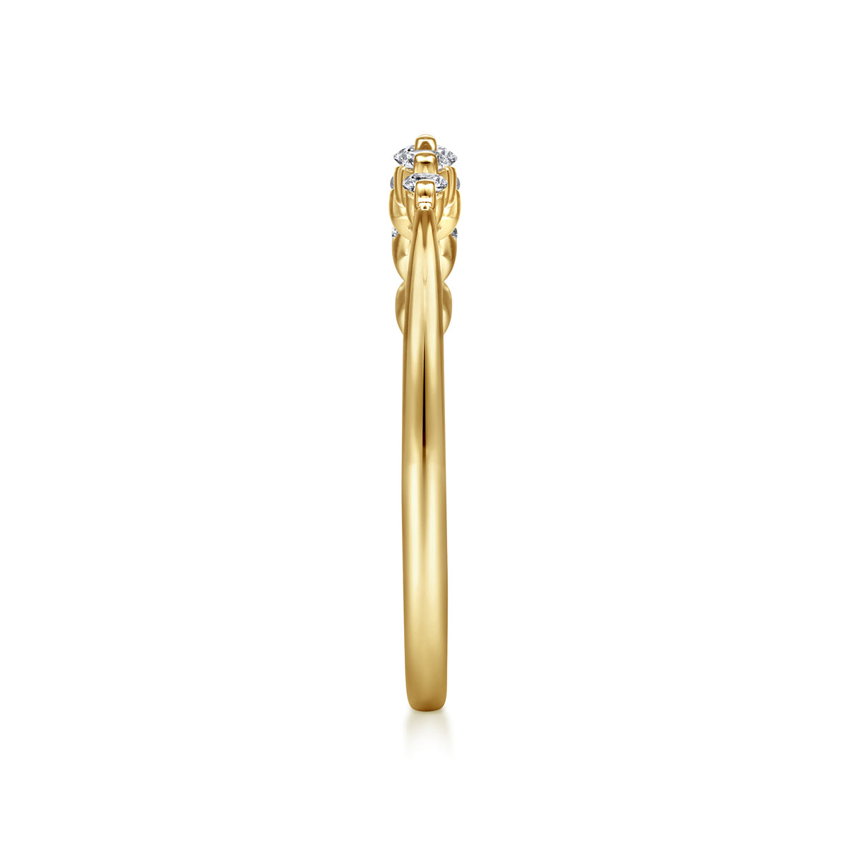 14K Yellow Gold Diamond Band Ring - View 4