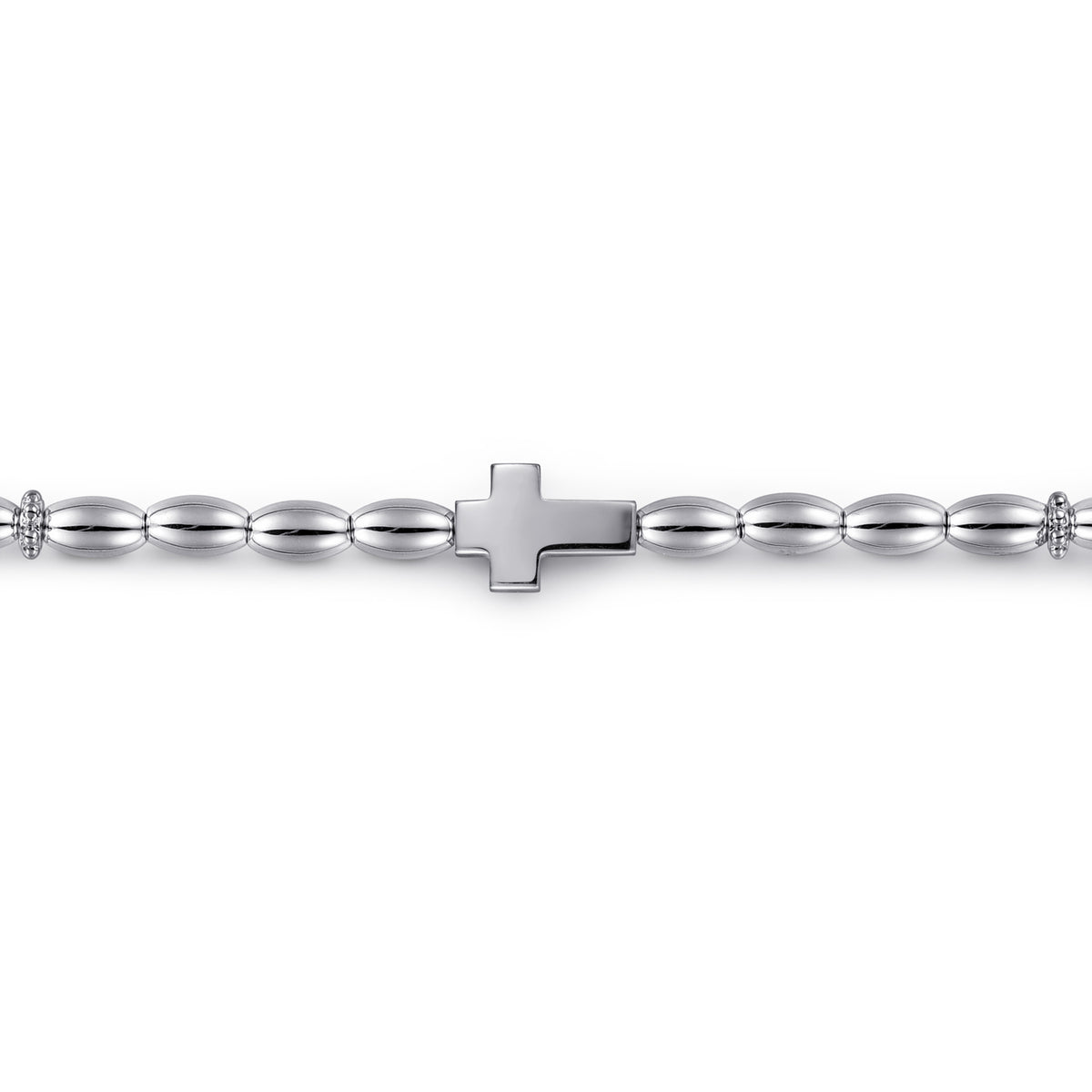 925 Sterling Silver Beaded Cross Bracelet - View 2