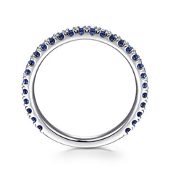 14K White Gold Sapphire Stackable Ring thumbnail 2