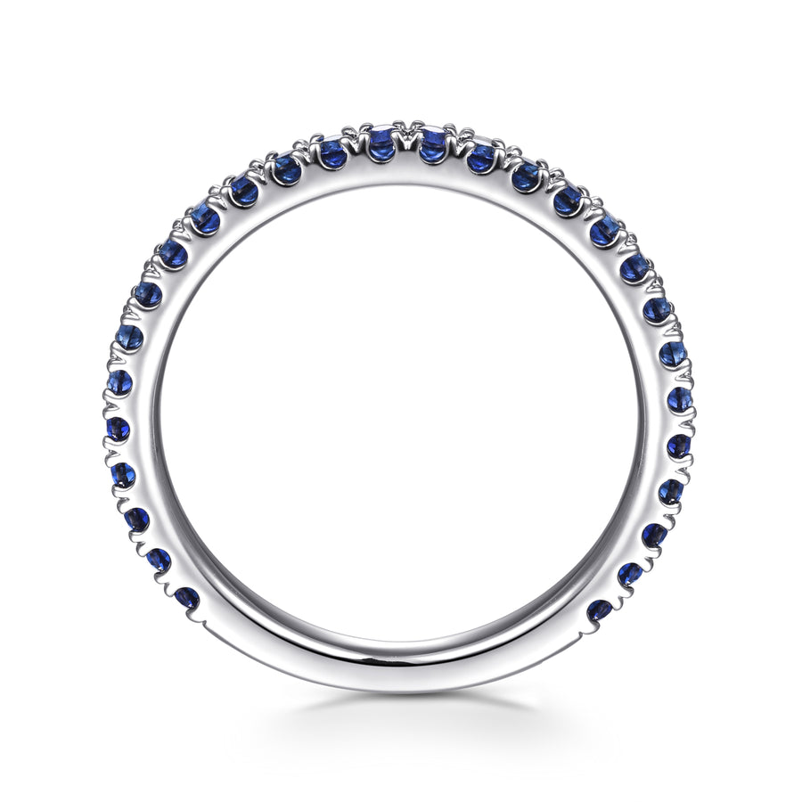 14K White Gold Sapphire Stackable Ring