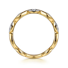 14K Yellow Gold Diamond Stackable Ring, 0.21ct thumbnail 2
