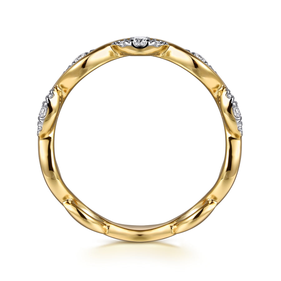 14K Yellow Gold Diamond Stackable Ring, 0.21ct