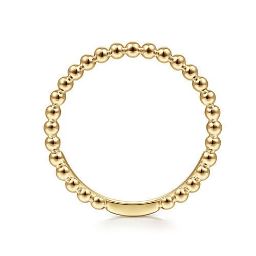 Bague empilable à perles en or jaune 14 carats