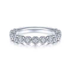 Vintage 14K White Gold Diamond Matching Wedding Band thumbnail 1