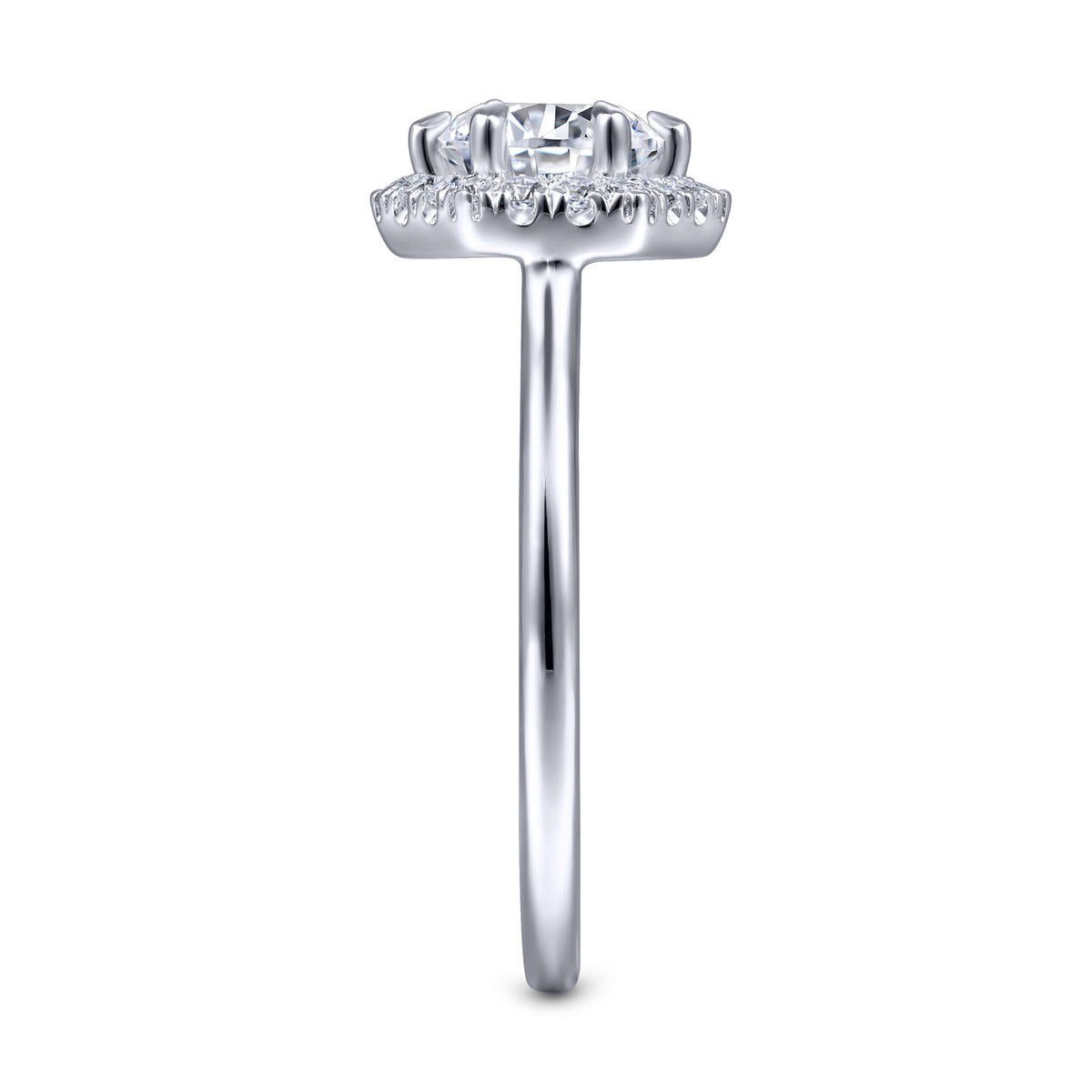 Hexagonal Halo Round Diamond Engagement Ring - View 5