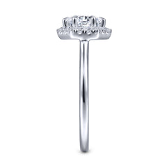 Hexagonal Halo Round Diamond Engagement Ring thumbnail 5