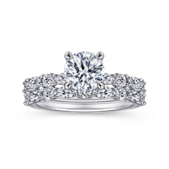 Contemporary 14K Gold Round Diamond Engagement Ring - 0.46 CTW thumbnail 4