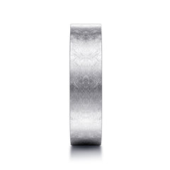 14K White Gold 6mm Brushed Finish Men's Wedding Band thumbnail 4
