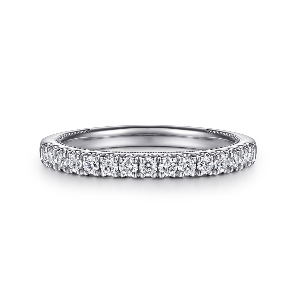 14K White Gold Diamond Matching Wedding Band - View 1