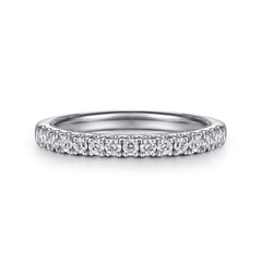 14K White Gold Diamond Matching Wedding Band thumbnail 1