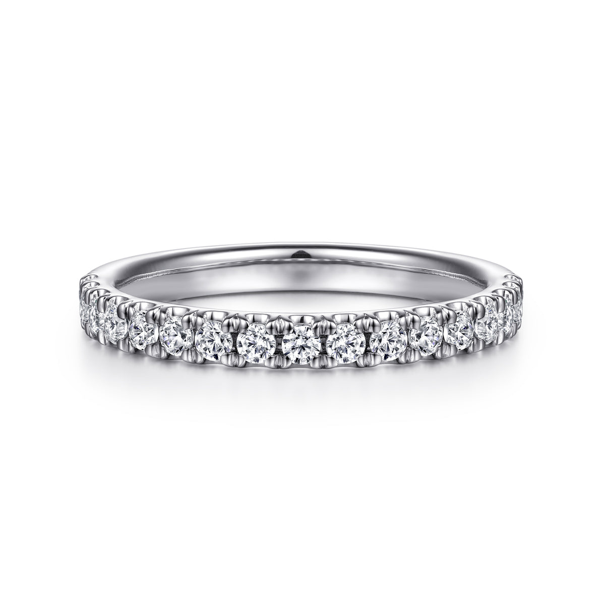 14K White Gold Diamond Matching Wedding Band - View 1