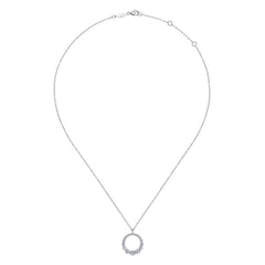 14K White Gold Diamond Pendant Necklace thumbnail 2