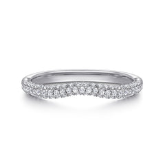 14K White Gold Diamond Wedding Band thumbnail 1