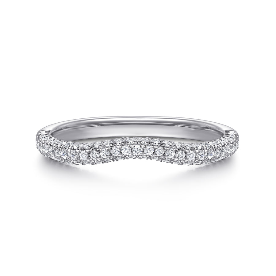 14K White Gold Diamond Wedding Band