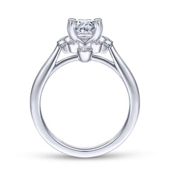 Art Deco Oval Halo Diamond Engagement Ring thumbnail 2