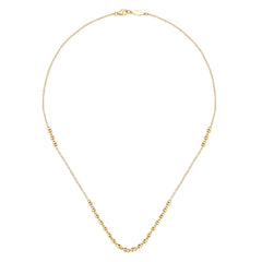 18 Inch 14K Yellow Gold Beaded Station Necklace thumbnail 2