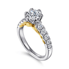 Victorian 14K Gold Round Diamond Engagement Ring - 0.55 CTW thumbnail 3