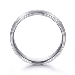 14K White Gold 6mm Men's Wedding Band in Satin Finish thumbnail 2