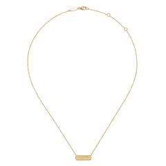 14K Yellow Gold Rectangular ID Pendant Necklace with Twisted Rope Frame thumbnail 3