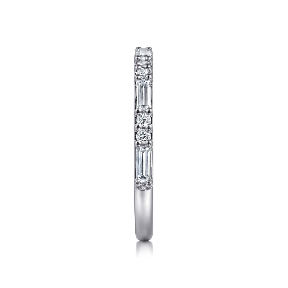 14K White Gold Diamond Wedding Band - View 4