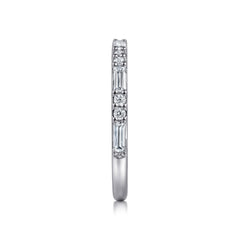 14K White Gold Diamond Wedding Band thumbnail 4