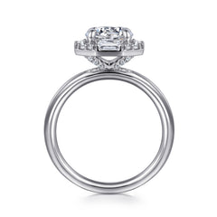 Octagonal Hidden Halo Diamond Engagement Ring thumbnail 2