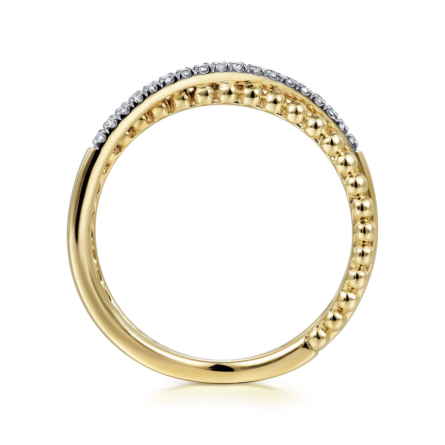 14K Yellow Gold Diamond Stackable Ring