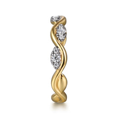 14K Yellow Gold Diamond Stackable Ring, 0.21ct thumbnail 4