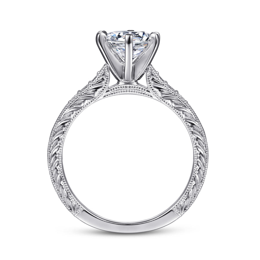 Victorian 14K Gold Round Diamond Engagement Ring - 0.09 CTW