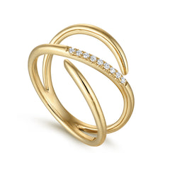 14K Yellow Gold Diamond Wrap Ring thumbnail 3