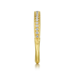 14K Yellow Gold Diamond Matching Wedding Band thumbnail 5
