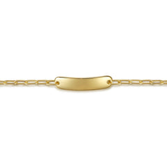 14K Yellow Gold Paperclip Chain Personalized Bracelet thumbnail 2