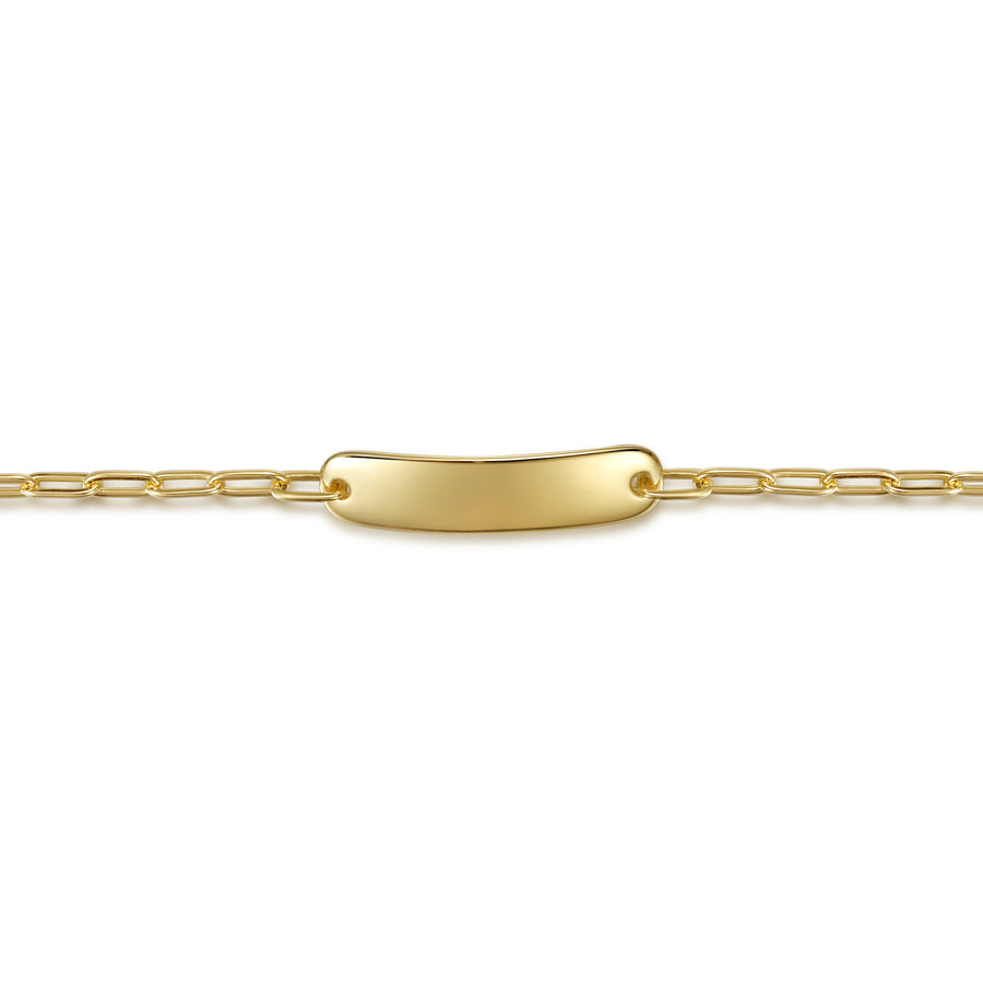 14K Yellow Gold Paperclip Chain Personalized Bracelet
