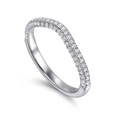 14K White Gold Diamond Wedding Band thumbnail 3