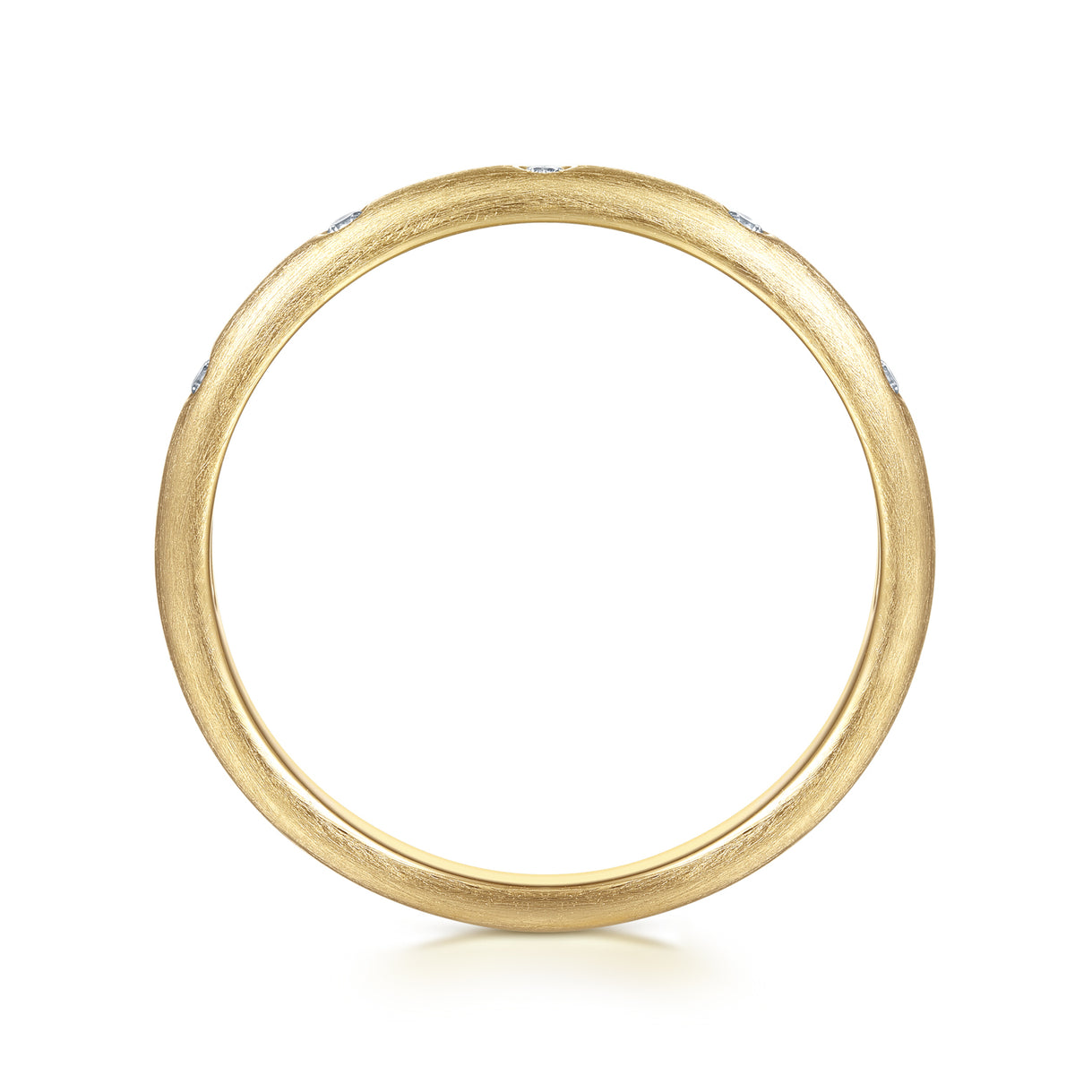 14K Yellow Gold Diamond Stackable Ring, 0.04ct - View 2