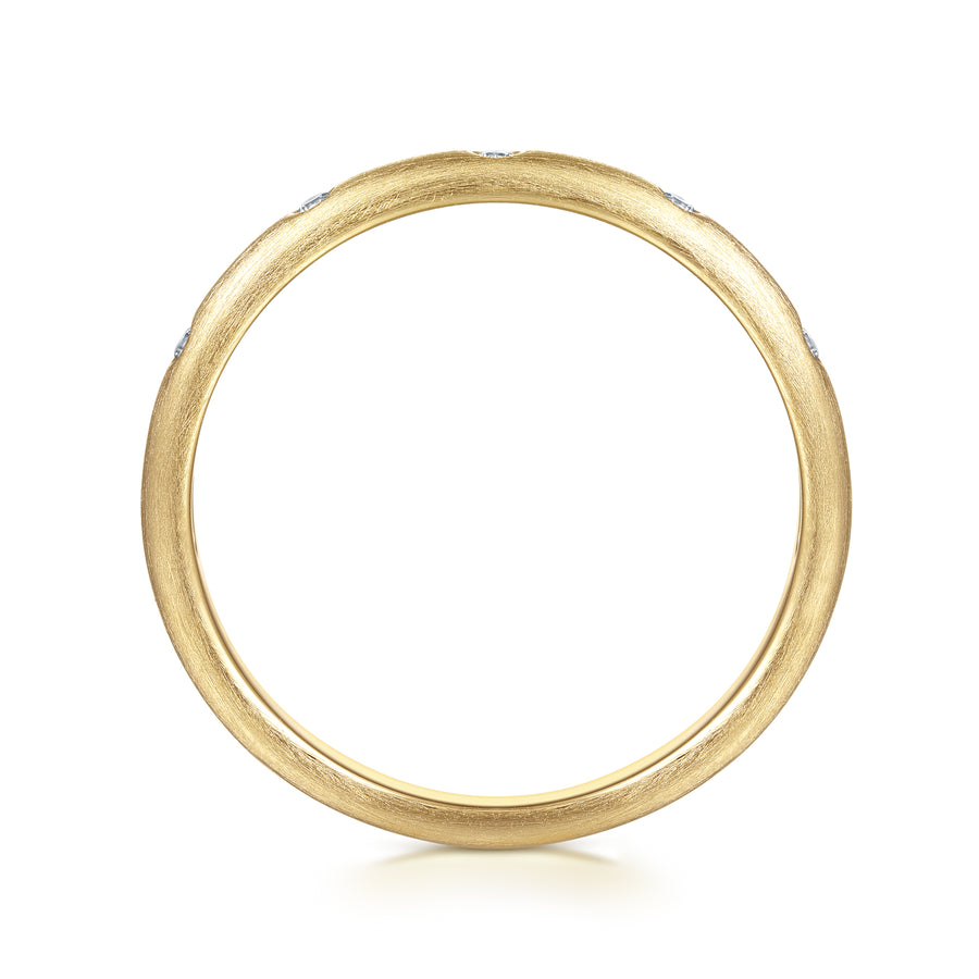 14K Yellow Gold Diamond Stackable Ring, 0.04ct