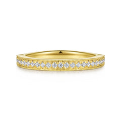 14K Yellow Gold Diamond Matching Wedding Band thumbnail 1