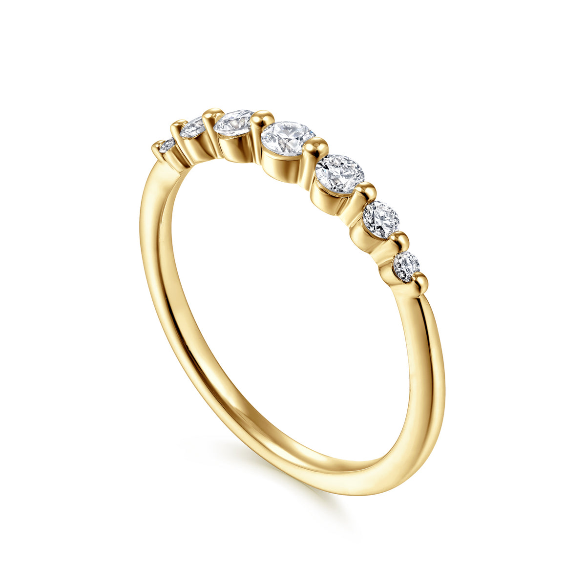 14K Yellow Gold Diamond Band Ring - View 3