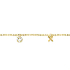 14K Yellow Gold Diamond XOXO Bracelet thumbnail 2