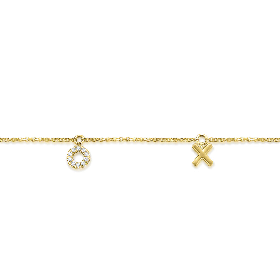 14K Yellow Gold Diamond XOXO Bracelet