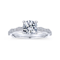 Victorian 14K Gold Round Diamond Engagement Ring - 0.25 CTW thumbnail 4