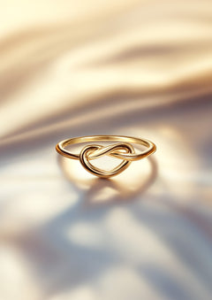 14K Yellow Gold Twisted Heart Pretzel Ring thumbnail 6
