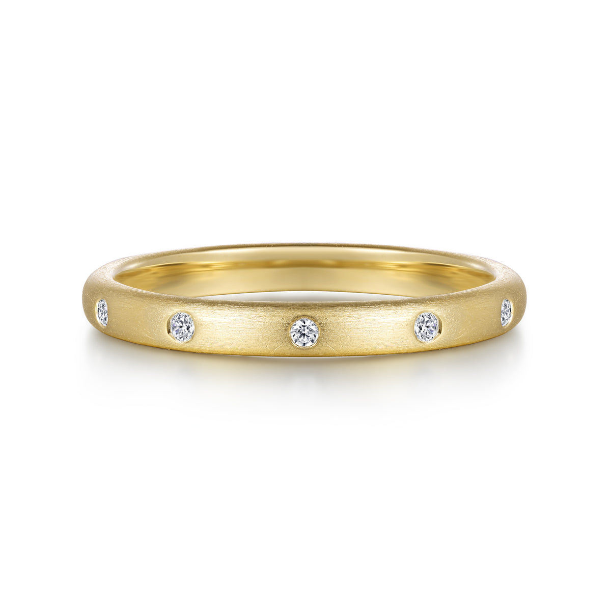 14K Yellow Gold Diamond Stackable Ring, 0.04ct - View 1