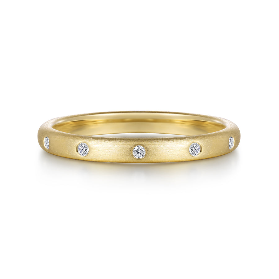 14K Yellow Gold Diamond Stackable Ring, 0.04ct