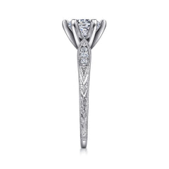 Victorian 14K Gold Round Diamond Engagement Ring - 0.09 CTW thumbnail 6