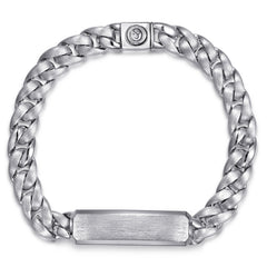 10mm 925 Sterling Silver Men's Solid Cuban Link Chain Bracelet thumbnail 1
